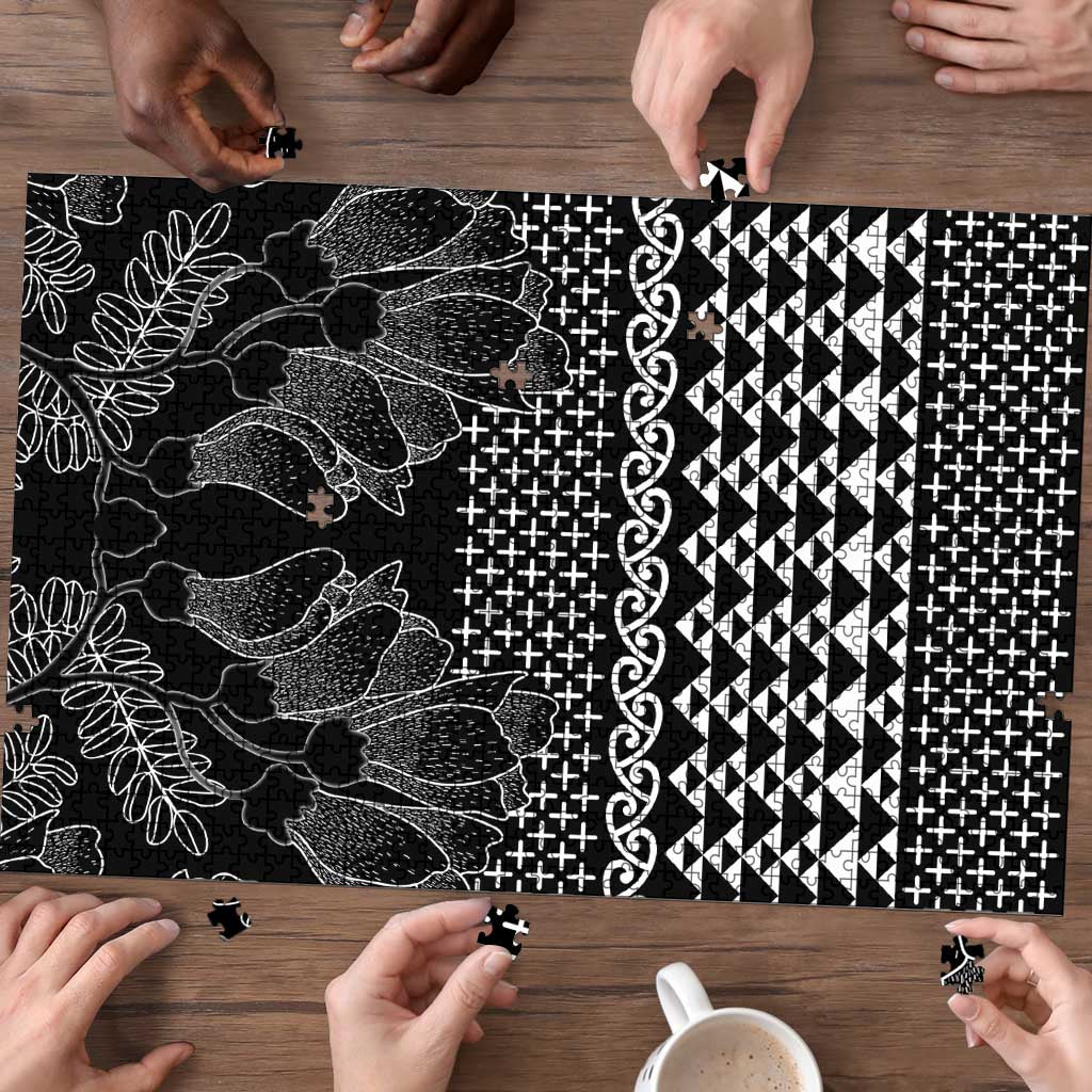 Black Taniko Kowhaiwhai Tukutuku Motif Puzzle - Polynesian Pride