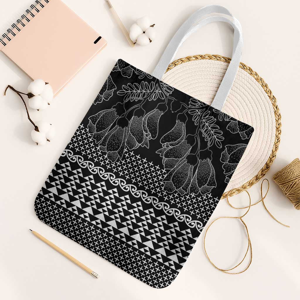 Black Taniko Kowhaiwhai Tukutuku Motif Tote Bag - Polynesian Pride