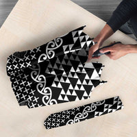 Black Taniko Kowhaiwhai Tukutuku Motif Umbrella - Polynesian Pride