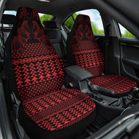 Red Taniko Kowhaiwhai Tukutuku Motif Car Seat Cover LT9 One Size Red - Polynesian Pride