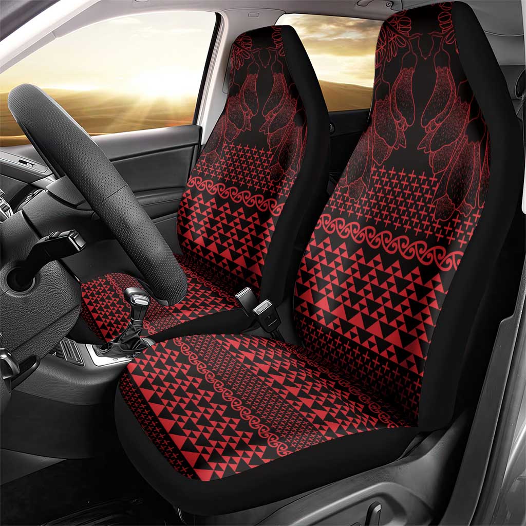 Red Taniko Kowhaiwhai Tukutuku Motif Car Seat Cover LT9 - Polynesian Pride