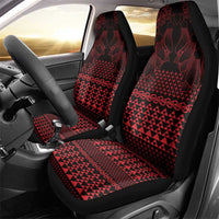 Red Taniko Kowhaiwhai Tukutuku Motif Car Seat Cover LT9 - Polynesian Pride