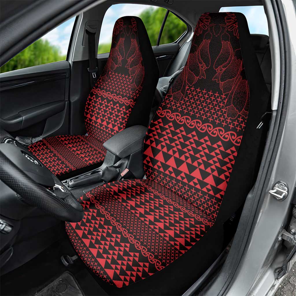 Red Taniko Kowhaiwhai Tukutuku Motif Car Seat Cover LT9 - Polynesian Pride