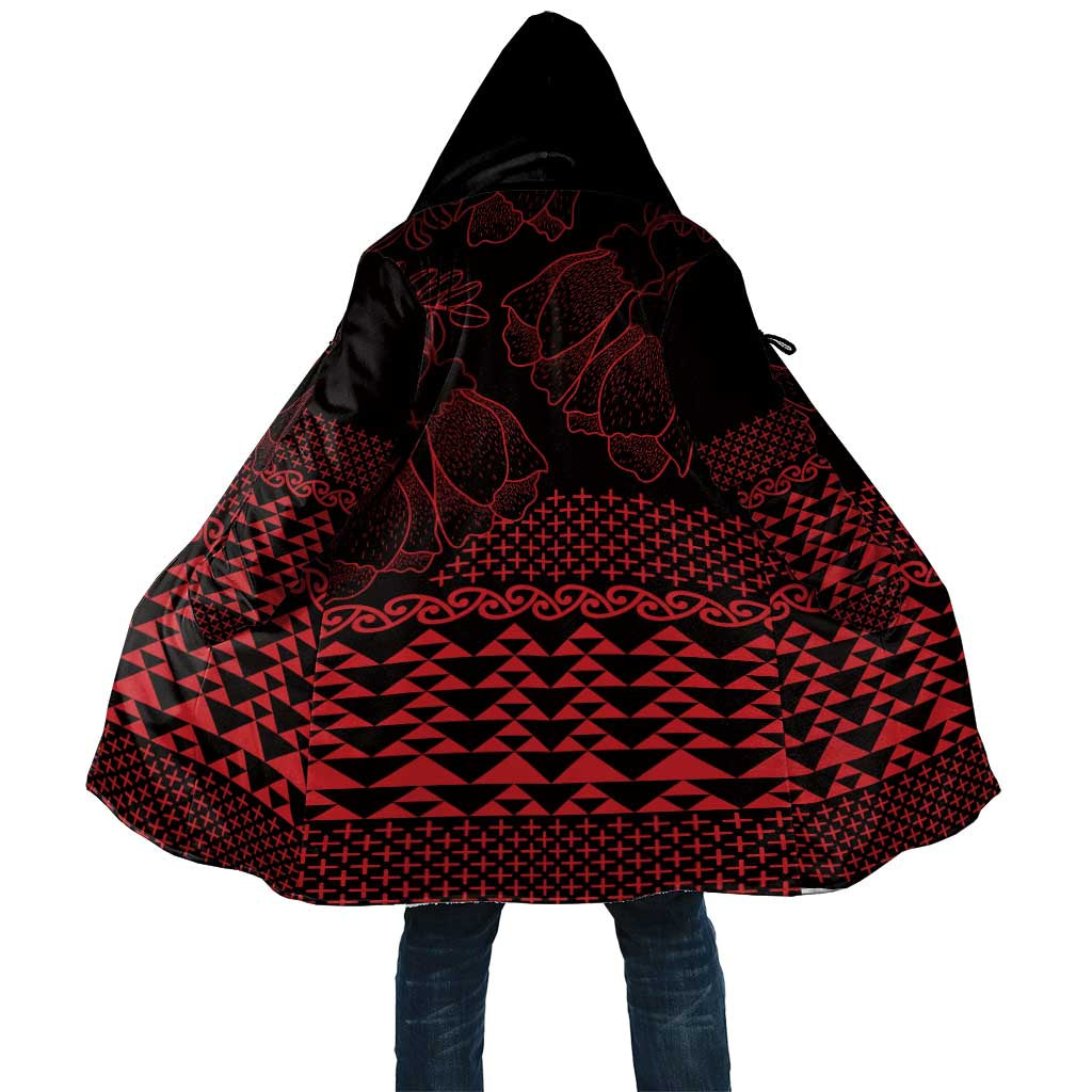 Red Taniko Kowhaiwhai Tukutuku Motif Cloak LT9 Unisex Red - Polynesian Pride
