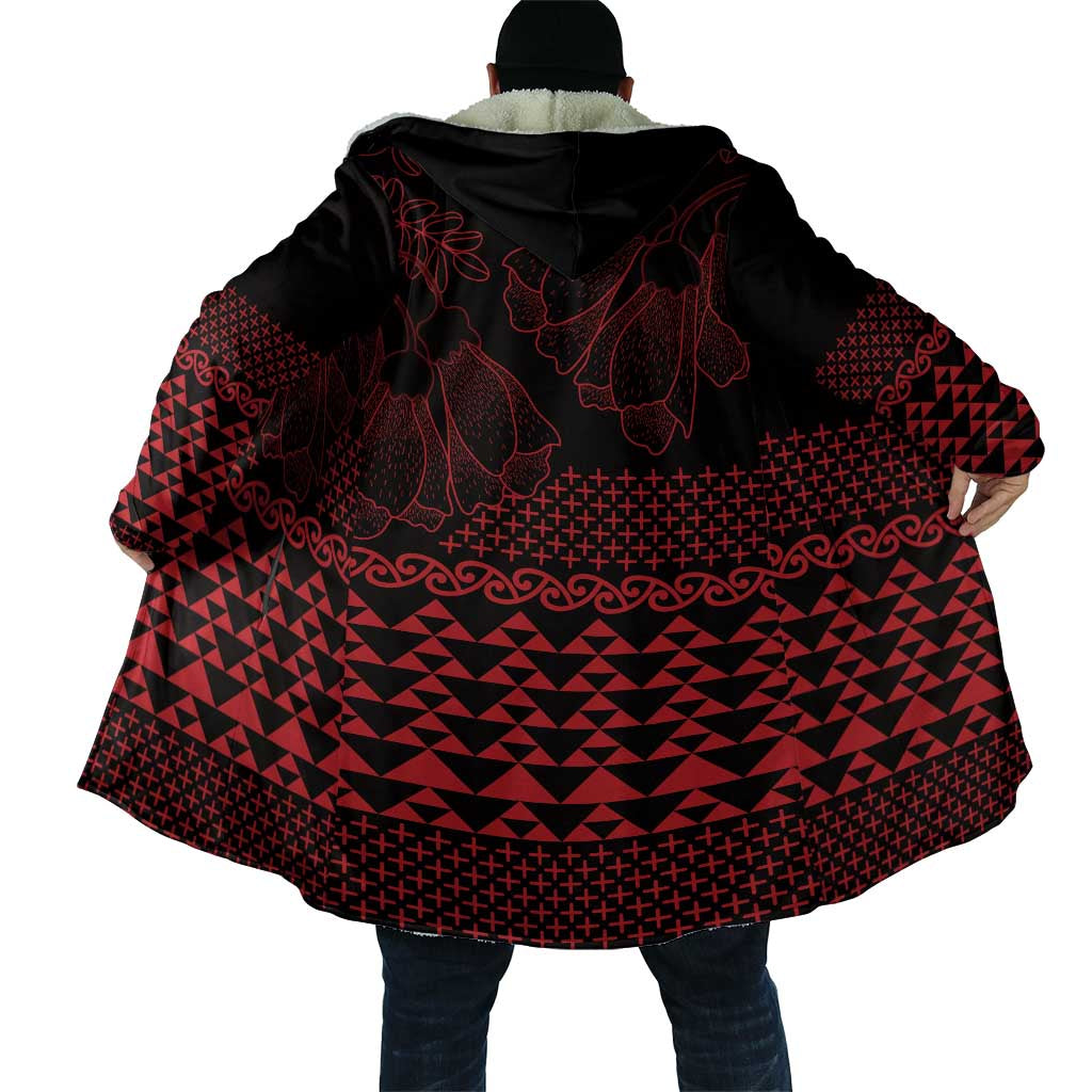 Red Taniko Kowhaiwhai Tukutuku Motif Cloak LT9 - Polynesian Pride