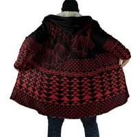Red Taniko Kowhaiwhai Tukutuku Motif Cloak LT9 - Polynesian Pride