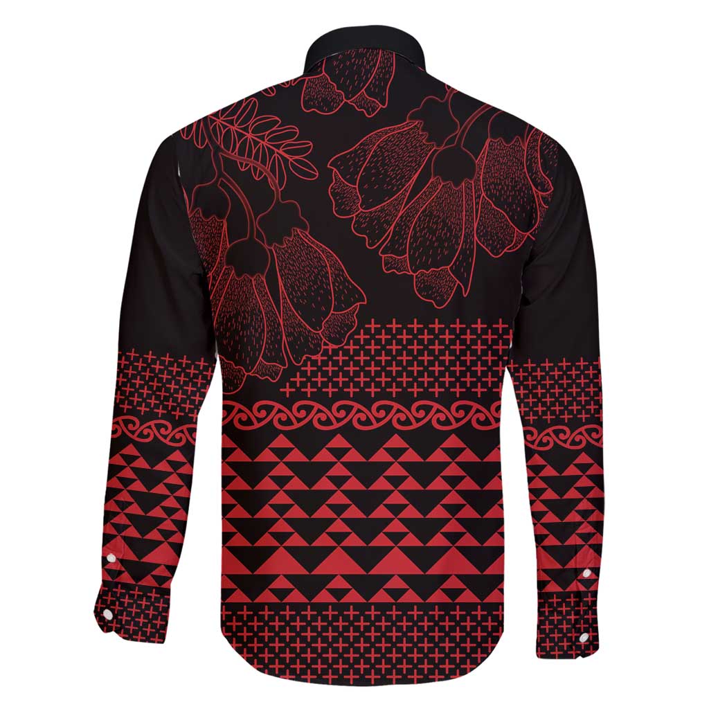 Red Taniko Kowhaiwhai Tukutuku Motif Family Matching Summer Maxi Dress and Hawaiian Shirt LT9 - Polynesian Pride
