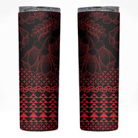 Red Taniko Kowhaiwhai Tukutuku Motif Skinny Tumbler LT9 Red - Polynesian Pride