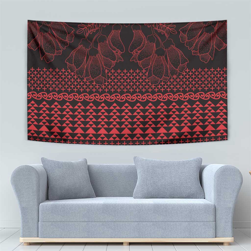 Red Taniko Kowhaiwhai Tukutuku Motif Tapestry LT9 - Polynesian Pride