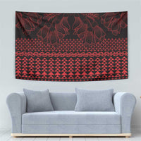 Red Taniko Kowhaiwhai Tukutuku Motif Tapestry LT9 - Polynesian Pride
