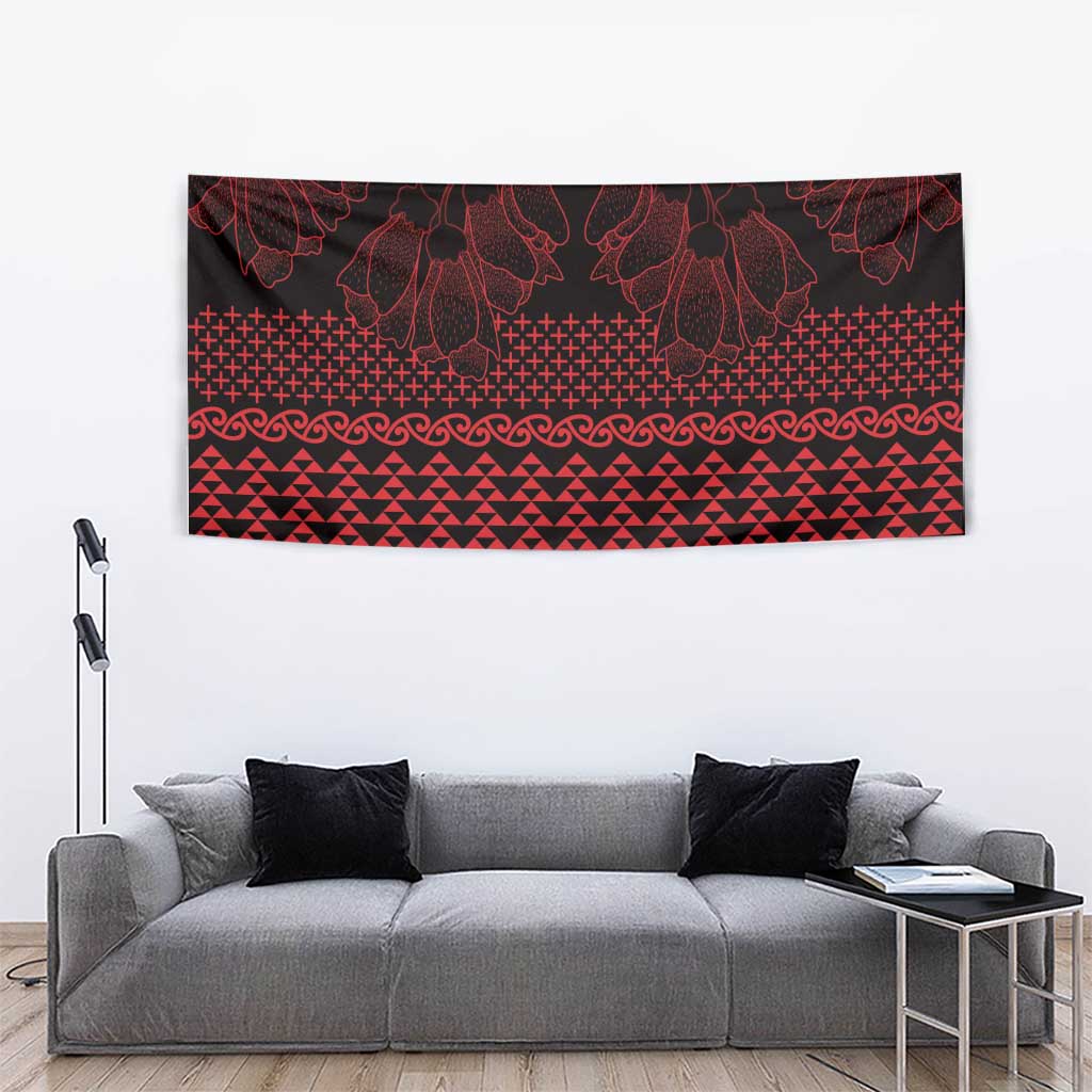 Red Taniko Kowhaiwhai Tukutuku Motif Tapestry LT9 - Polynesian Pride