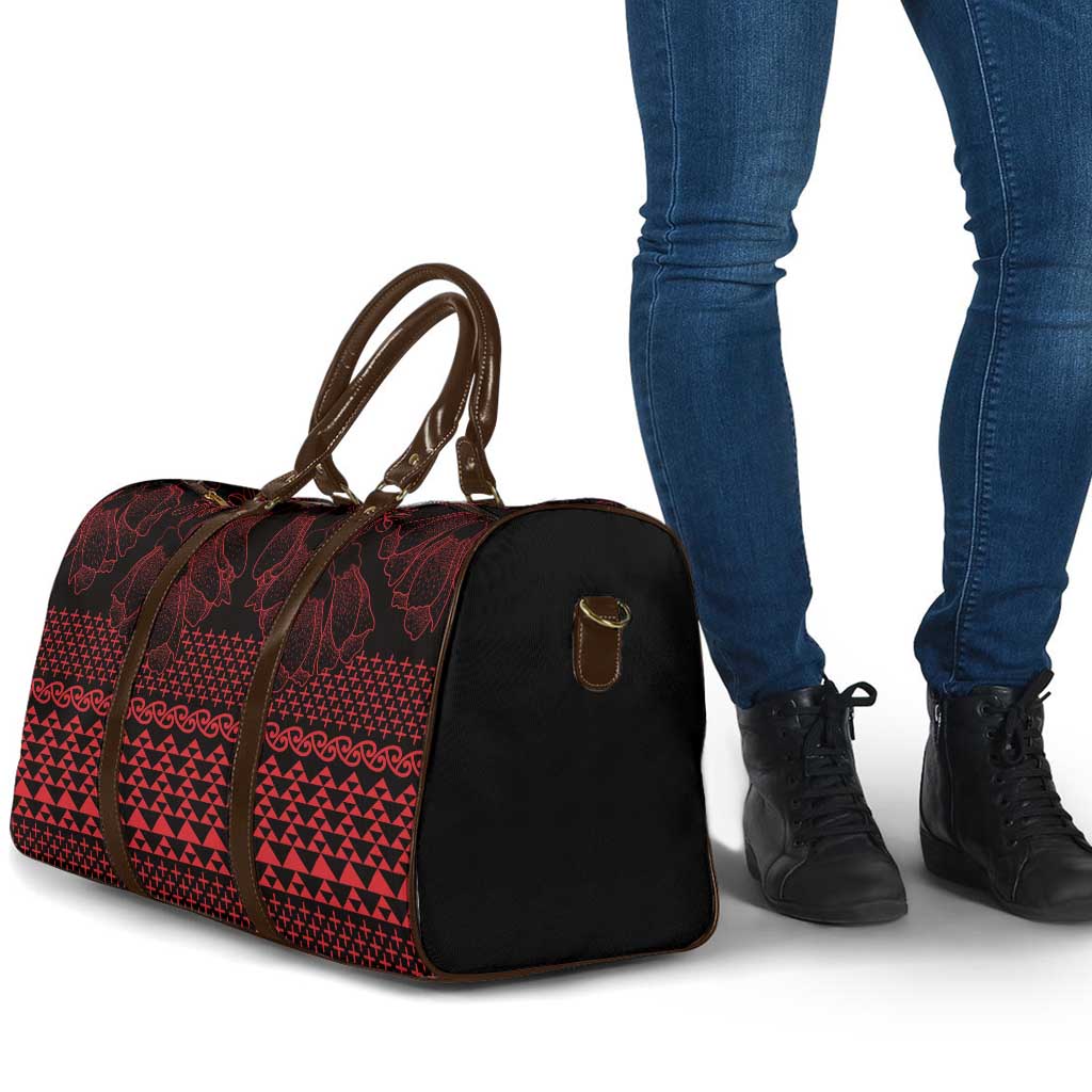 Red Taniko Kowhaiwhai Tukutuku Motif Travel Bag - Polynesian Pride