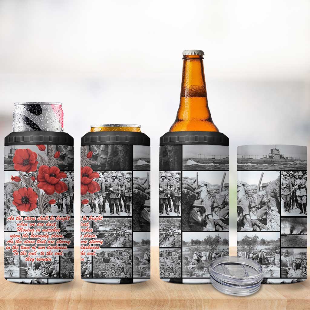 ANZAC Day Gallipoli Campaign 4 in 1 Can Cooler Tumbler To The End They Remain LT9 - Polynesian Pride