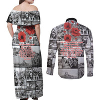 ANZAC Day Gallipoli Campaign Couples Matching Off Shoulder Maxi Dress and Long Sleeve Button Shirt To The End They Remain LT9 - Polynesian Pride