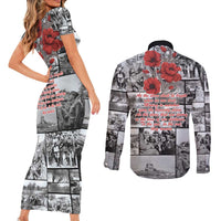 ANZAC Day Gallipoli Campaign Couples Matching Short Sleeve Bodycon Dress and Long Sleeve Button Shirt To The End They Remain LT9 - Polynesian Pride