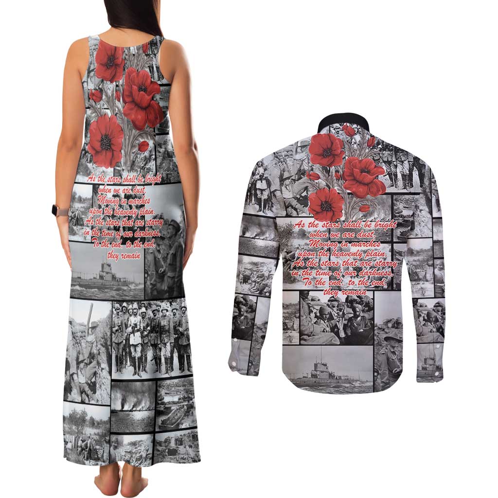 ANZAC Day Gallipoli Campaign Couples Matching Tank Maxi Dress and Long Sleeve Button Shirt To The End They Remain LT9 - Polynesian Pride