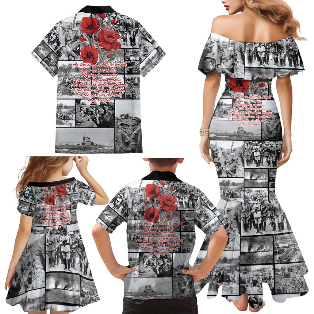 ANZAC Day Gallipoli Campaign Family Matching Mermaid Dress and Hawaiian Shirt To The End They Remain LT9 - Polynesian Pride