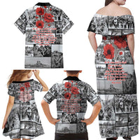 ANZAC Day Gallipoli Campaign Family Matching Off Shoulder Maxi Dress and Hawaiian Shirt To The End They Remain LT9 - Polynesian Pride