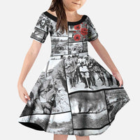 ANZAC Day Gallipoli Campaign Family Matching Puletasi and Hawaiian Shirt To The End They Remain LT9 Daughter's Dress Black - Polynesian Pride