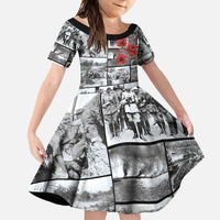 ANZAC Day Gallipoli Campaign Family Matching Summer Maxi Dress and Hawaiian Shirt To The End They Remain LT9 Daughter's Dress Black - Polynesian Pride