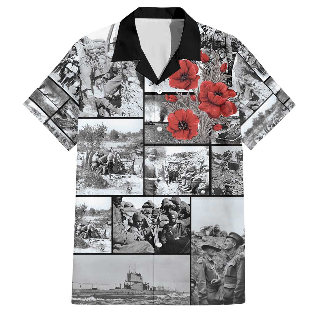 ANZAC Day Gallipoli Campaign Family Matching Summer Maxi Dress and Hawaiian Shirt To The End They Remain LT9 Dad's Shirt - Short Sleeve Black - Polynesian Pride
