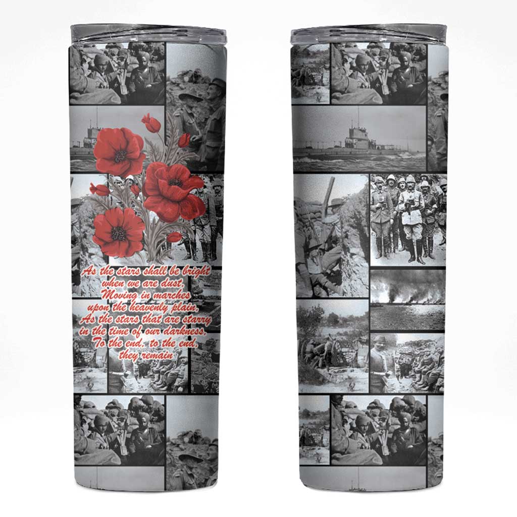 ANZAC Day Gallipoli Campaign Skinny Tumbler To The End They Remain LT9 Black - Polynesian Pride