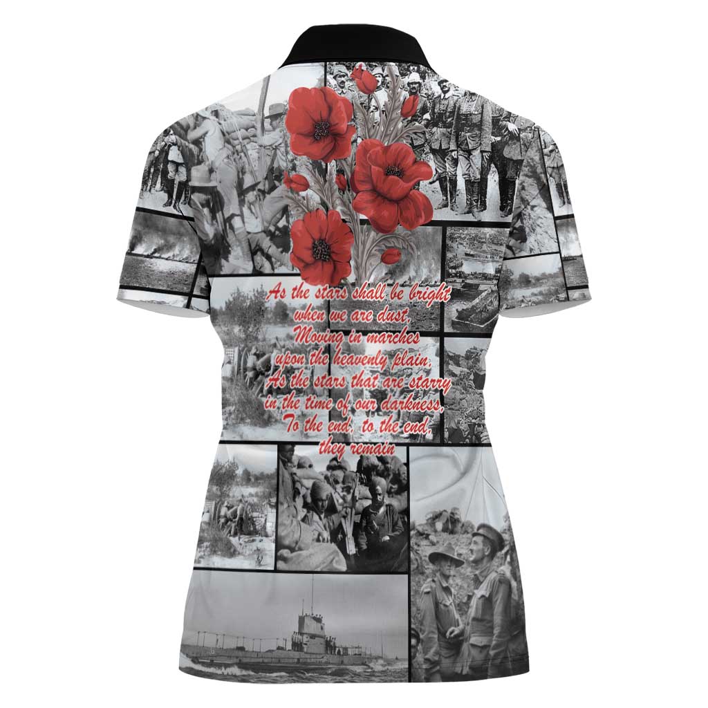 ANZAC Day Gallipoli Campaign Women Polo Shirt To The End They Remain LT9 - Polynesian Pride