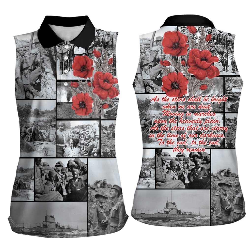 ANZAC Day Gallipoli Campaign Women Sleeveless Polo Shirt To The End They Remain LT9 - Polynesian Pride