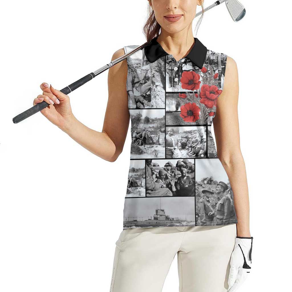 ANZAC Day Gallipoli Campaign Women Sleeveless Polo Shirt To The End They Remain LT9 - Polynesian Pride