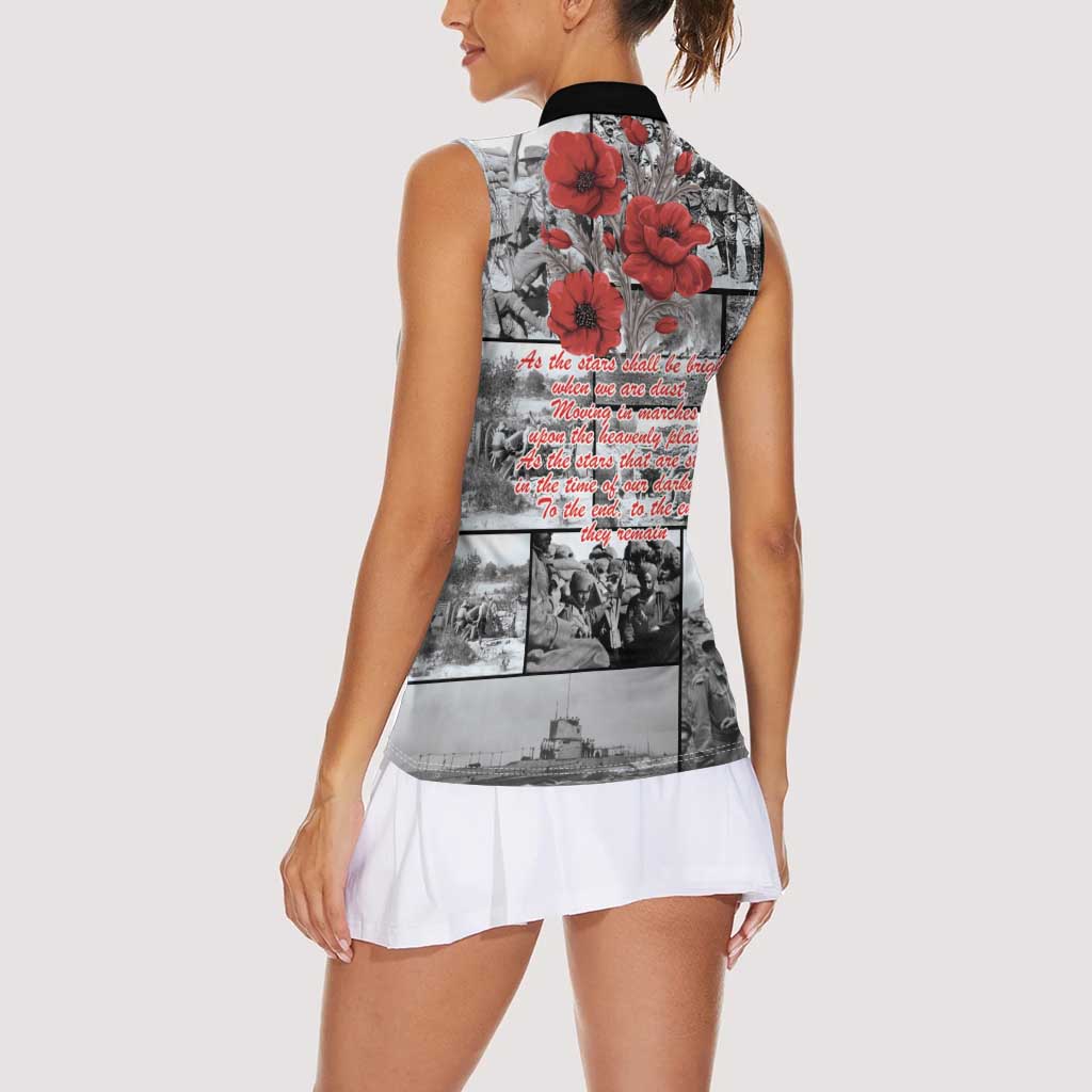 ANZAC Day Gallipoli Campaign Women Sleeveless Polo Shirt To The End They Remain LT9 - Polynesian Pride