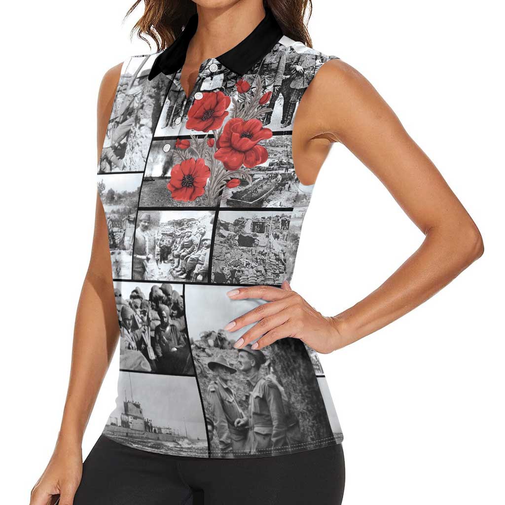 ANZAC Day Gallipoli Campaign Women Sleeveless Polo Shirt To The End They Remain LT9 - Polynesian Pride