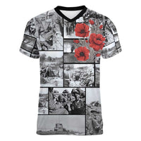 ANZAC Day Gallipoli Campaign Women V-Neck T-Shirt To The End They Remain LT9 Female Black - Polynesian Pride