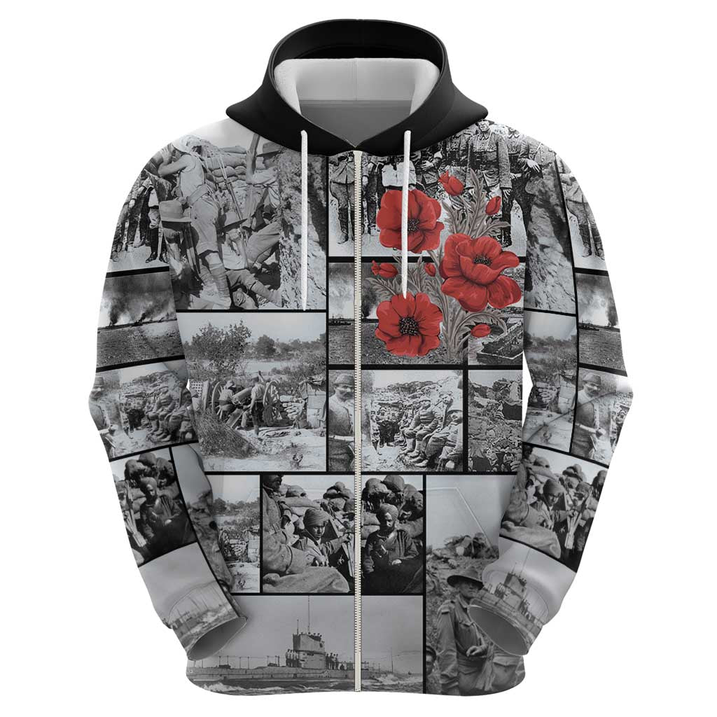ANZAC Day Gallipoli Campaign Zip Hoodie To The End They Remain LT9 - Polynesian Pride