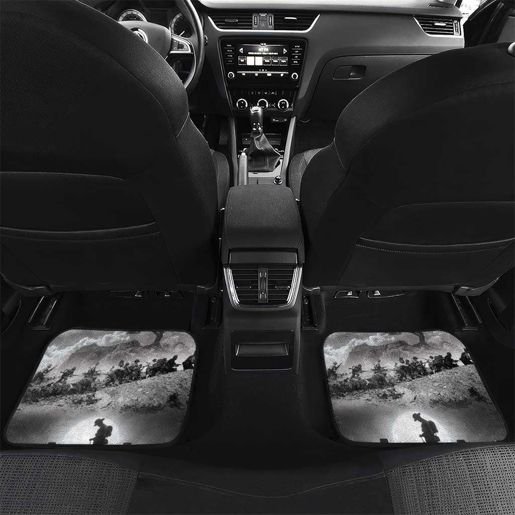 Black ANZAC Day The Battle of Lone Pine Car Mats Kiwi-Kangaroo Soldier Lest We Forget