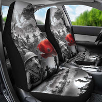 Black ANZAC Day The Battle of Lone Pine Car Seat Cover Kiwi-Kangaroo Soldier Lest We Forget LT9 - Polynesian Pride