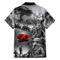 Black ANZAC Day The Battle of Lone Pine Family Matching Off The Shoulder Long Sleeve Dress and Hawaiian Shirt Kiwi-Kangaroo Soldier Lest We Forget LT9 - Polynesian Pride
