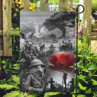 Black ANZAC Day The Battle of Lone Pine Garden Flag Kiwi-Kangaroo Soldier Lest We Forget LT9 Garden Flag Black - Polynesian Pride