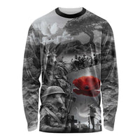 Black ANZAC Day The Battle of Lone Pine Long Sleeve Shirt Kiwi-Kangaroo Soldier Lest We Forget LT9 Unisex Black - Polynesian Pride
