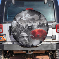 Black ANZAC Day The Battle of Lone Pine Spare Tire Cover Kiwi-Kangaroo Soldier Lest We Forget LT9 Black - Polynesian Pride