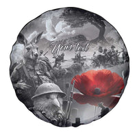 Black ANZAC Day The Battle of Lone Pine Spare Tire Cover Kiwi-Kangaroo Soldier Lest We Forget LT9 - Polynesian Pride