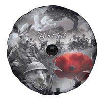 Black ANZAC Day The Battle of Lone Pine Spare Tire Cover Kiwi-Kangaroo Soldier Lest We Forget LT9 - Polynesian Pride