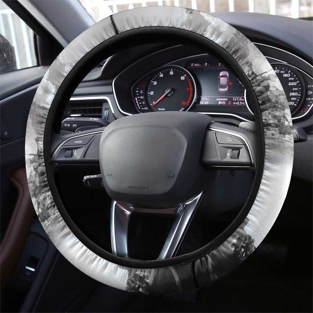 Black ANZAC Day The Battle of Lone Pine Steering Wheel Cover Kiwi-Kangaroo Soldier Lest We Forget LT9 - Polynesian Pride