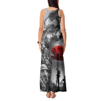 Black ANZAC Day The Battle of Lone Pine Tank Maxi Dress Kiwi-Kangaroo Soldier Lest We Forget LT9 - Polynesian Pride