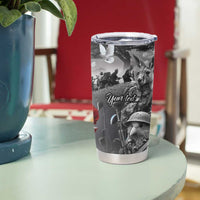 Black ANZAC Day The Battle of Lone Pine Tumbler Cup Kiwi-Kangaroo Soldier Lest We Forget LT9 - Polynesian Pride