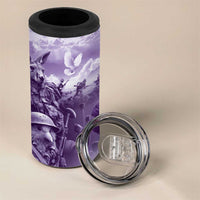 Purple ANZAC Day The Battle of Lone Pine 4 in 1 Can Cooler Tumbler Kiwi-Kangaroo Soldier Lest We Forget LT9 - Polynesian Pride