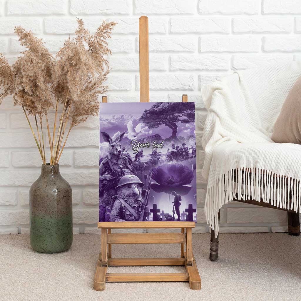 Purple ANZAC Day The Battle of Lone Pine Canvas Wall Art Kiwi-Kangaroo Soldier Lest We Forget LT9 - Polynesian Pride