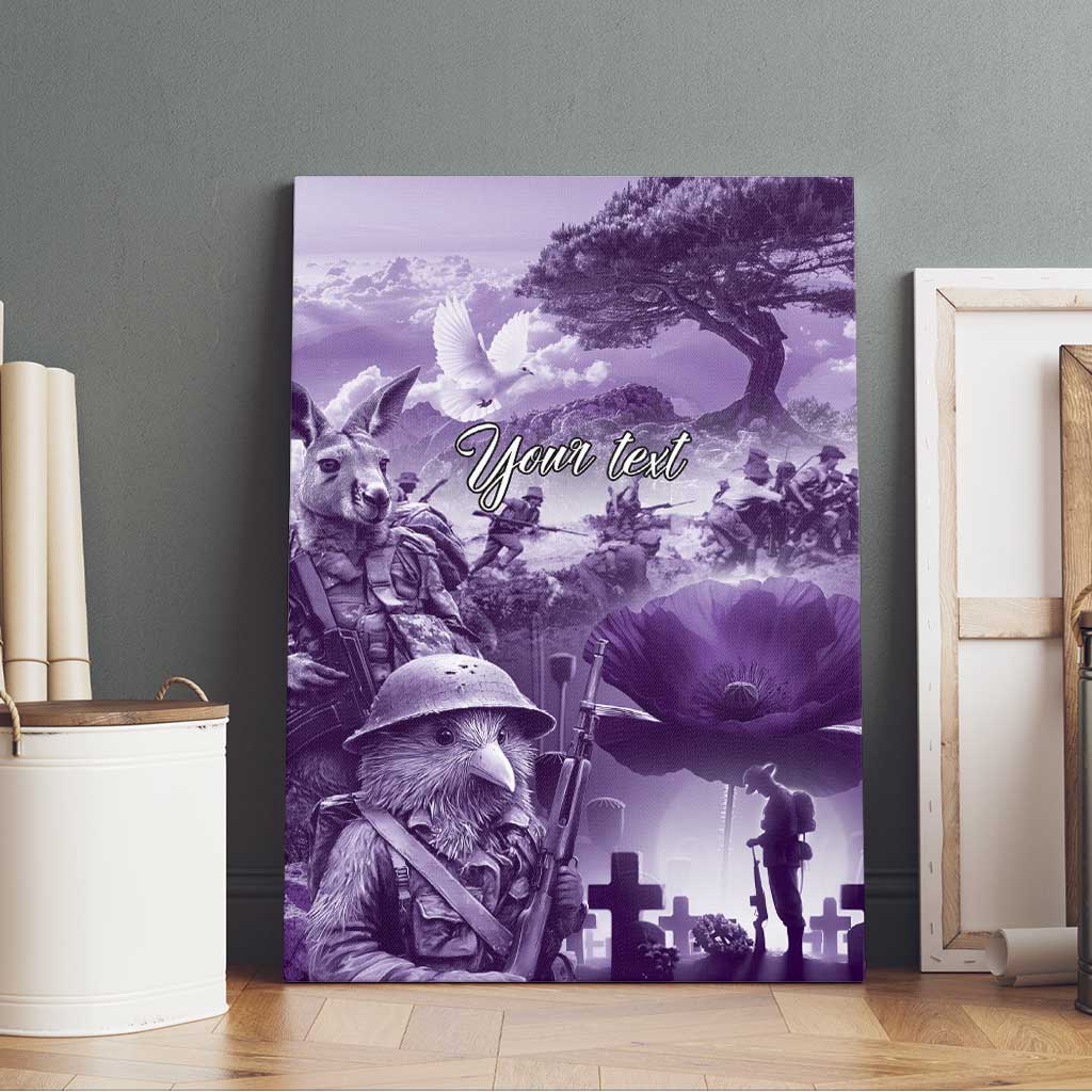 Purple ANZAC Day The Battle of Lone Pine Canvas Wall Art Kiwi-Kangaroo Soldier Lest We Forget LT9 - Polynesian Pride