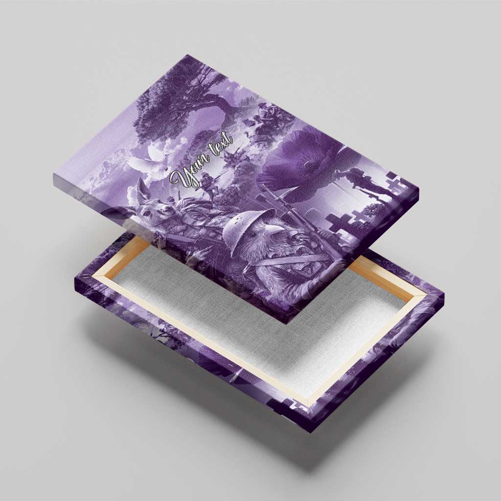 Purple ANZAC Day The Battle of Lone Pine Canvas Wall Art Kiwi-Kangaroo Soldier Lest We Forget LT9 - Polynesian Pride