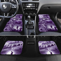 Purple ANZAC Day The Battle of Lone Pine Car Mats Kiwi-Kangaroo Soldier Lest We Forget LT9 Set 4pcs Purple - Polynesian Pride