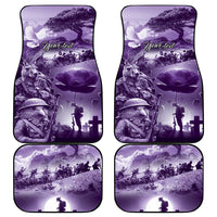 Purple ANZAC Day The Battle of Lone Pine Car Mats Kiwi-Kangaroo Soldier Lest We Forget LT9 - Polynesian Pride